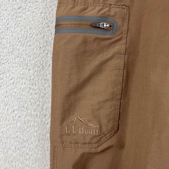 LL Bean Cresta Hiking Pants Mens 34x34 Brown Nylon Spandex Cargo - Picture 3 of 9